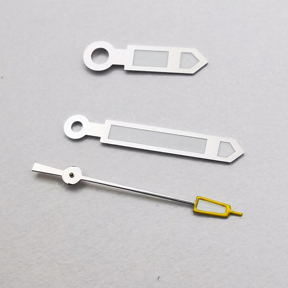 Silver Trim Yellow Trim Pointed Second Hand Watch Hands for Seiko NH35 NH36