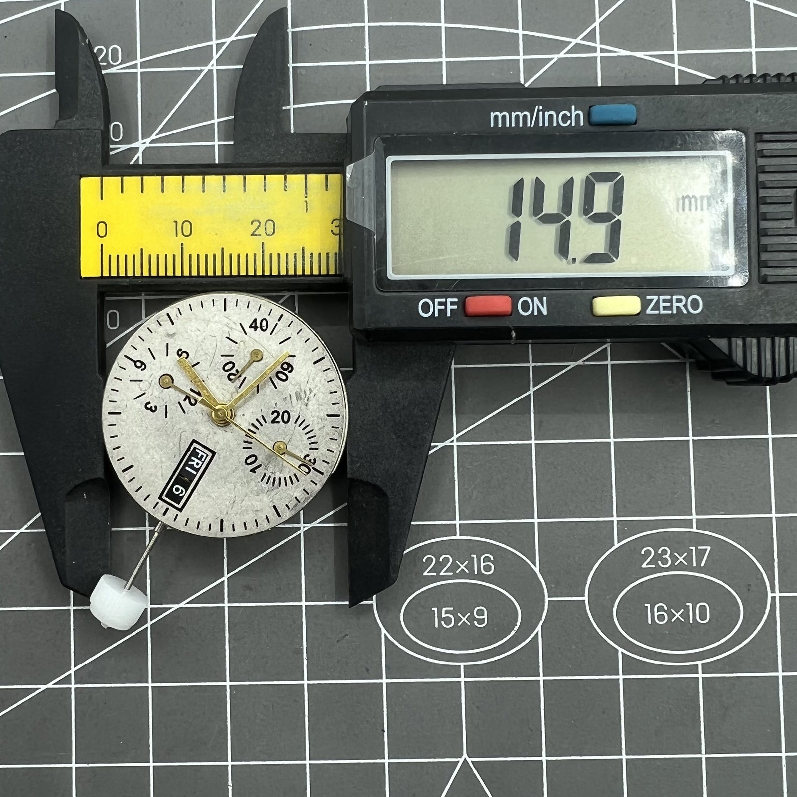 Shanghai 7750 Automatic Mechanical Movement Black Day Date Small Second@9