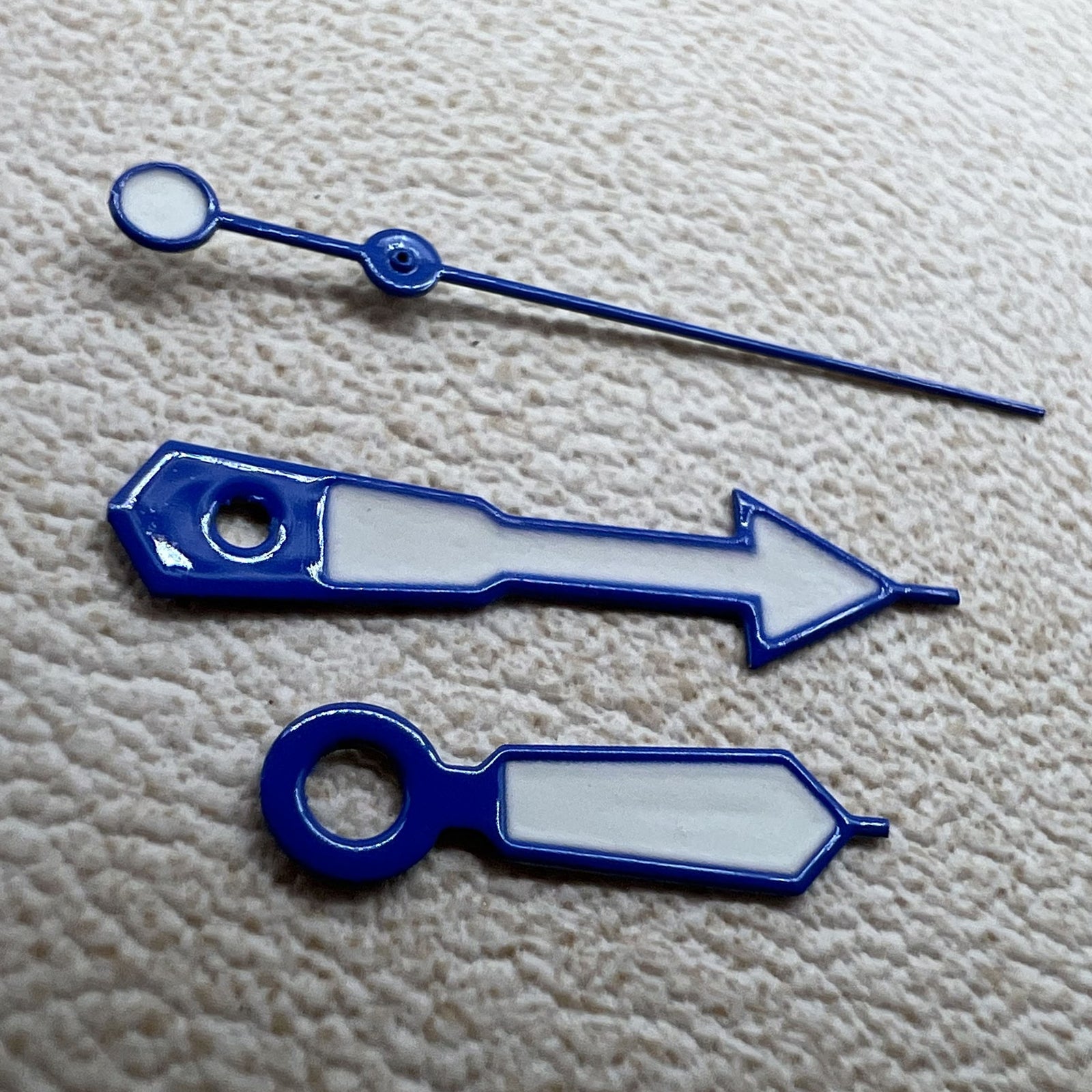 12.5mm Blue Trim White Painted Green Lume Hands Set for NH35 NH36 7S26 7S36