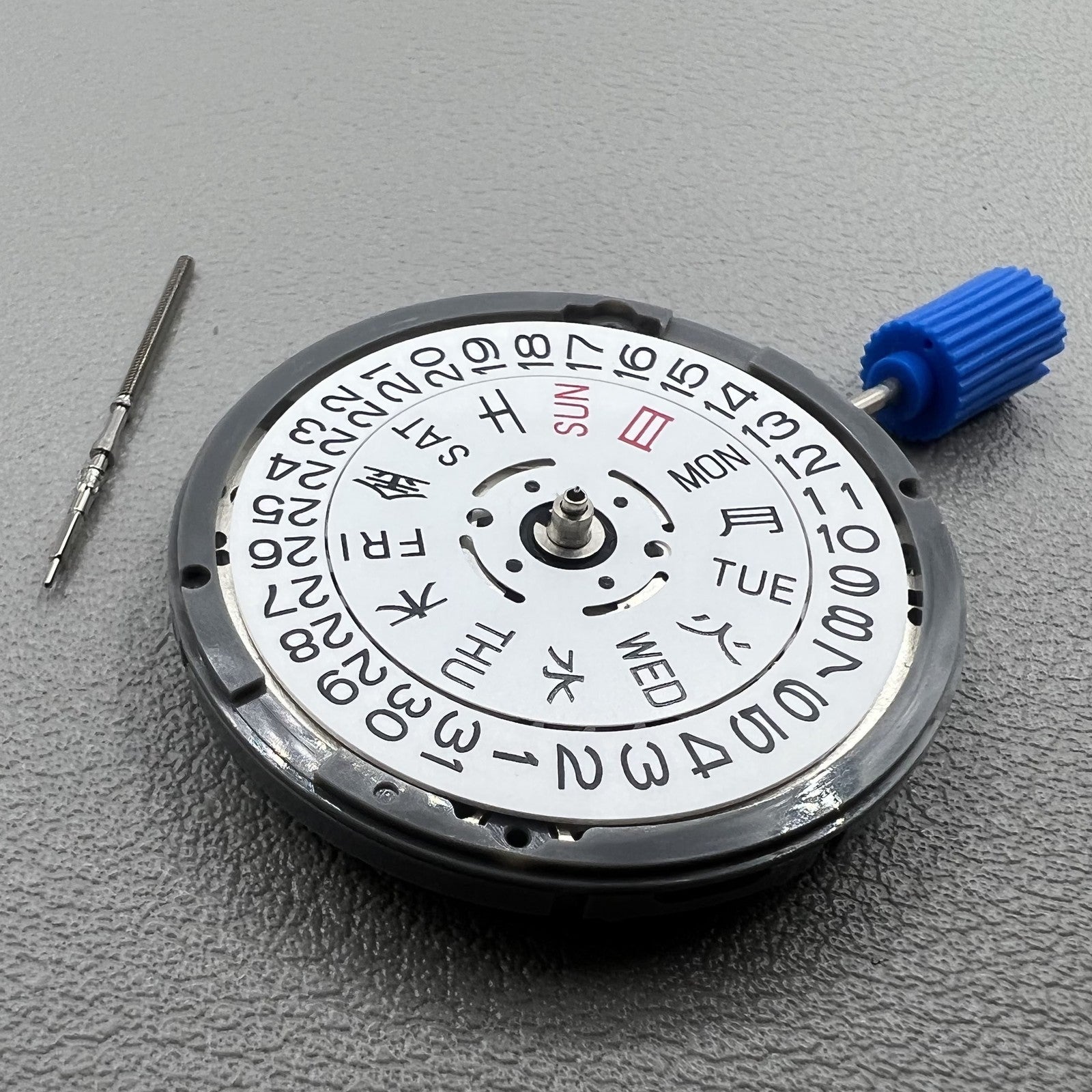 Seiki NH36 Movement White Disk Japanese+English Font Week Crown@3.8