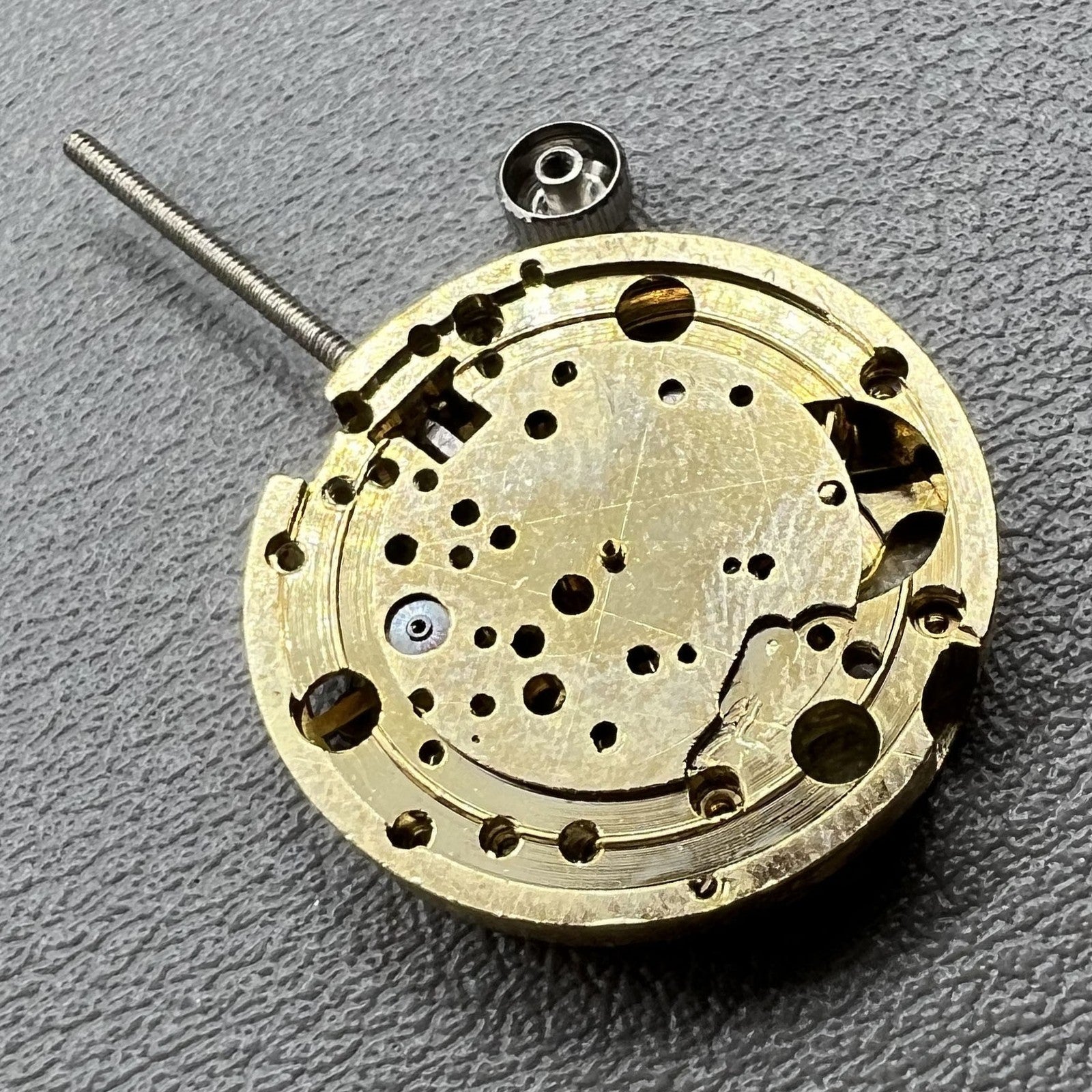 2 PIECES 17.2mm Hollow Golden Mechanical Movement Watch Practice/Cufflink Part
