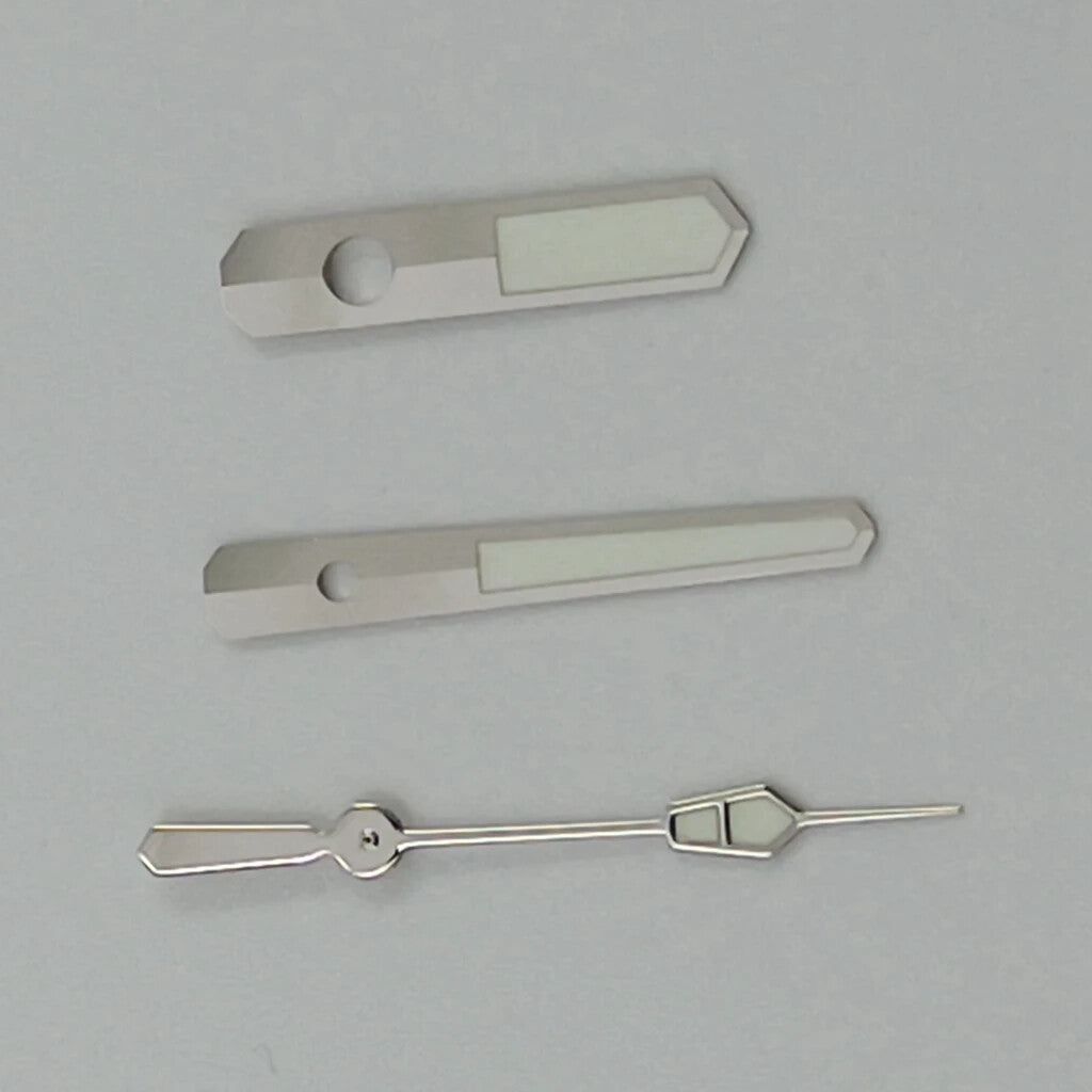 Silver Trim Green Lume Watch Hands Fit NH35 NH36 7S26 7S36 4R35 4R36 Movement