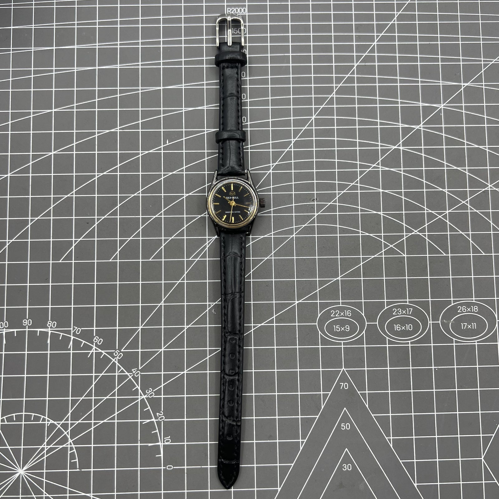 27mm Tianjin Seagull Manual Mechanical Ladies Watch Round Case Golden Nail