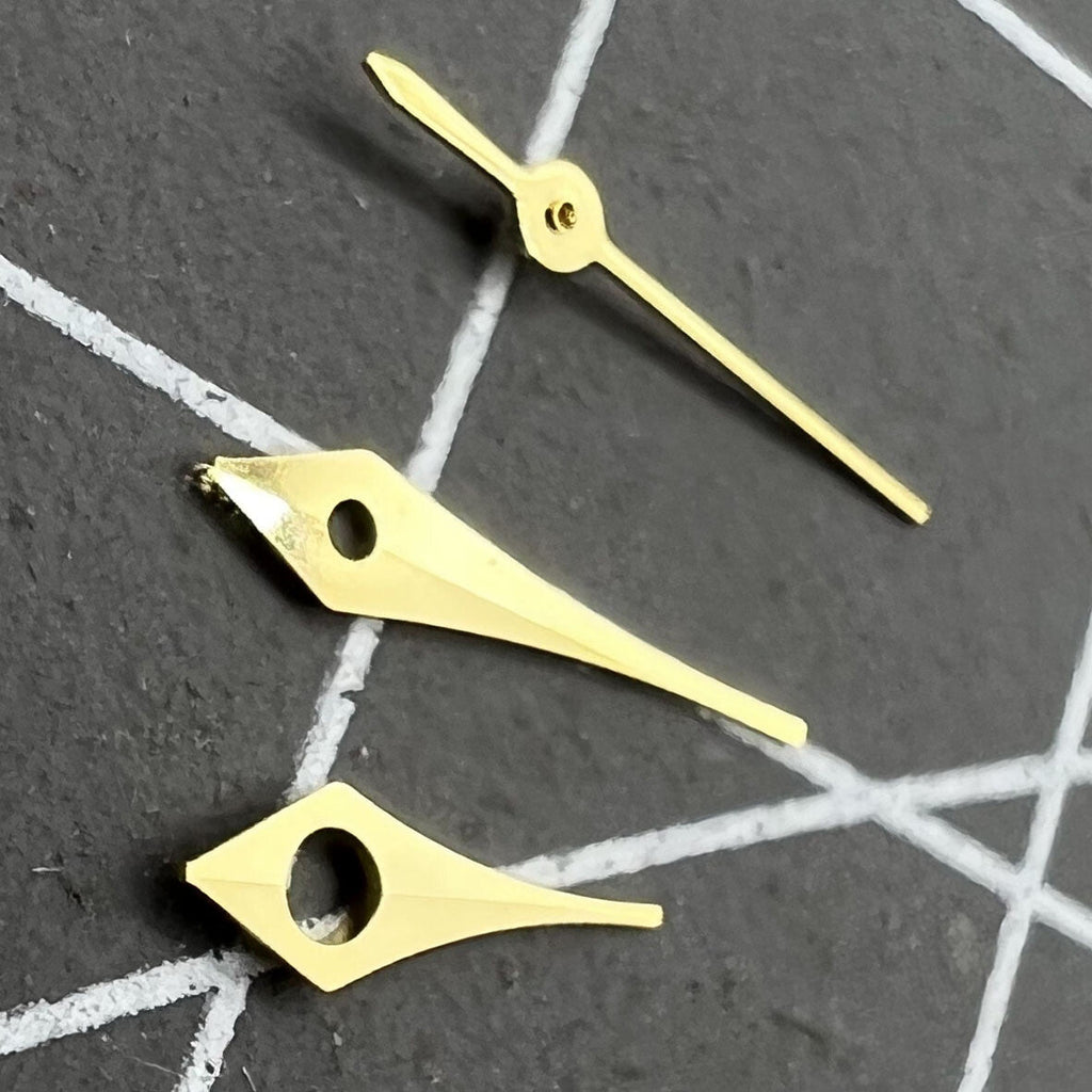 2 Sets/Pack 6.5mm Pointed Golden Trim Hands for Miyota 2315 2035 2036 2115 2305