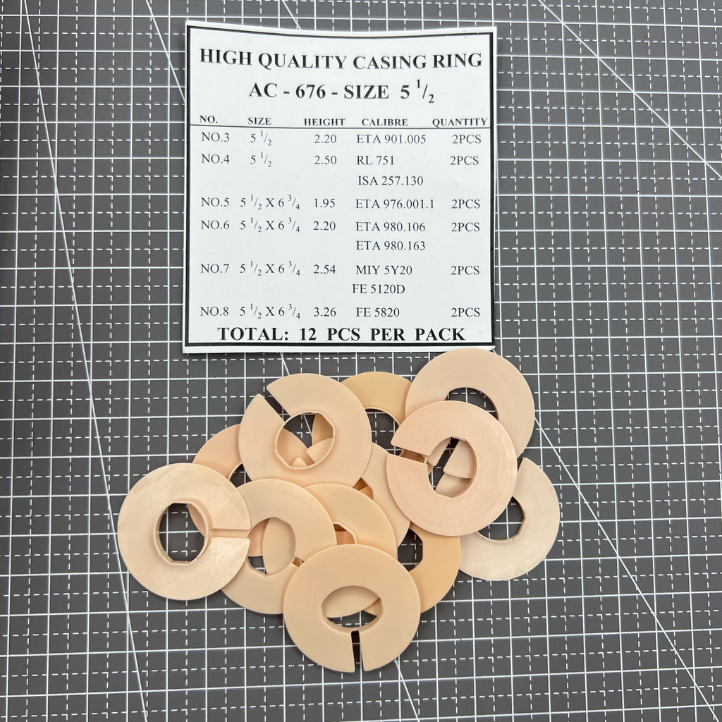 12 PIECES 6 Ligne Sizes Movement Case Spacer Casing Ring Holder #AC-676-SIZE 5.5