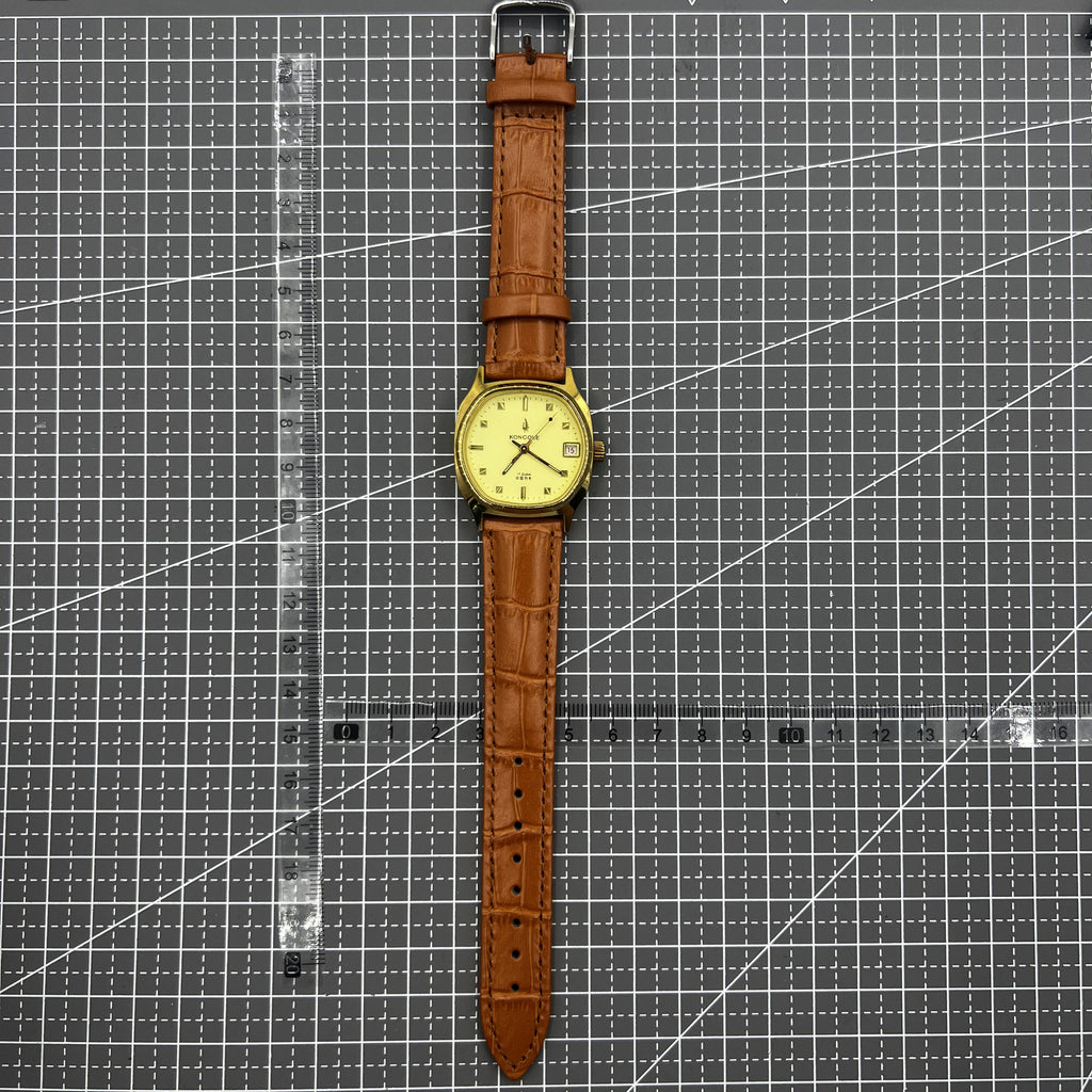 Dandong Manual Mechanical Watch 17 Jews Single Calendar Golden Dial