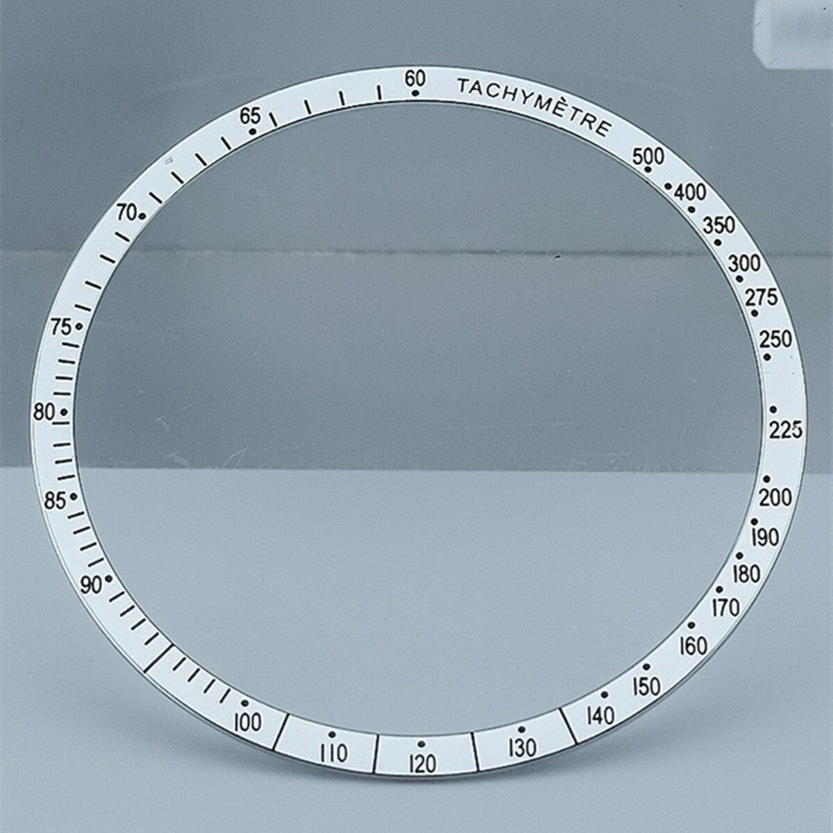 38.5mm Aluminum Alloy White Ring+Black Font Watch Bezel for Omega Speedmaster