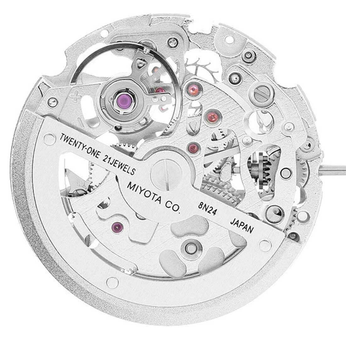 Miyota 8N24 Silver Automatic Mechanical Japan Movement