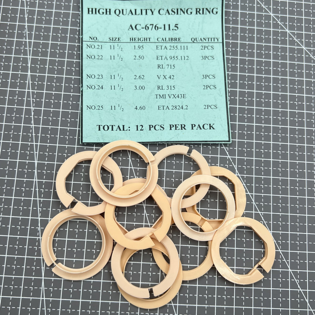 12 PIECES 5 Ligne Sizes Movement Case Spacer Casing Ring Holder #AC-676-11.5