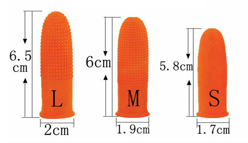 100 PIECES Size M Non-Slip Natural Rubber Disposable Latex Finger Cots Sets