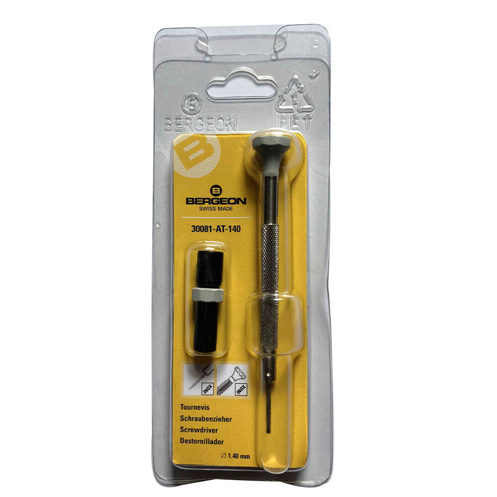Bergeon 30081-AT-140 Ergonomic Screwdriver 1.40mm With Spare Blades