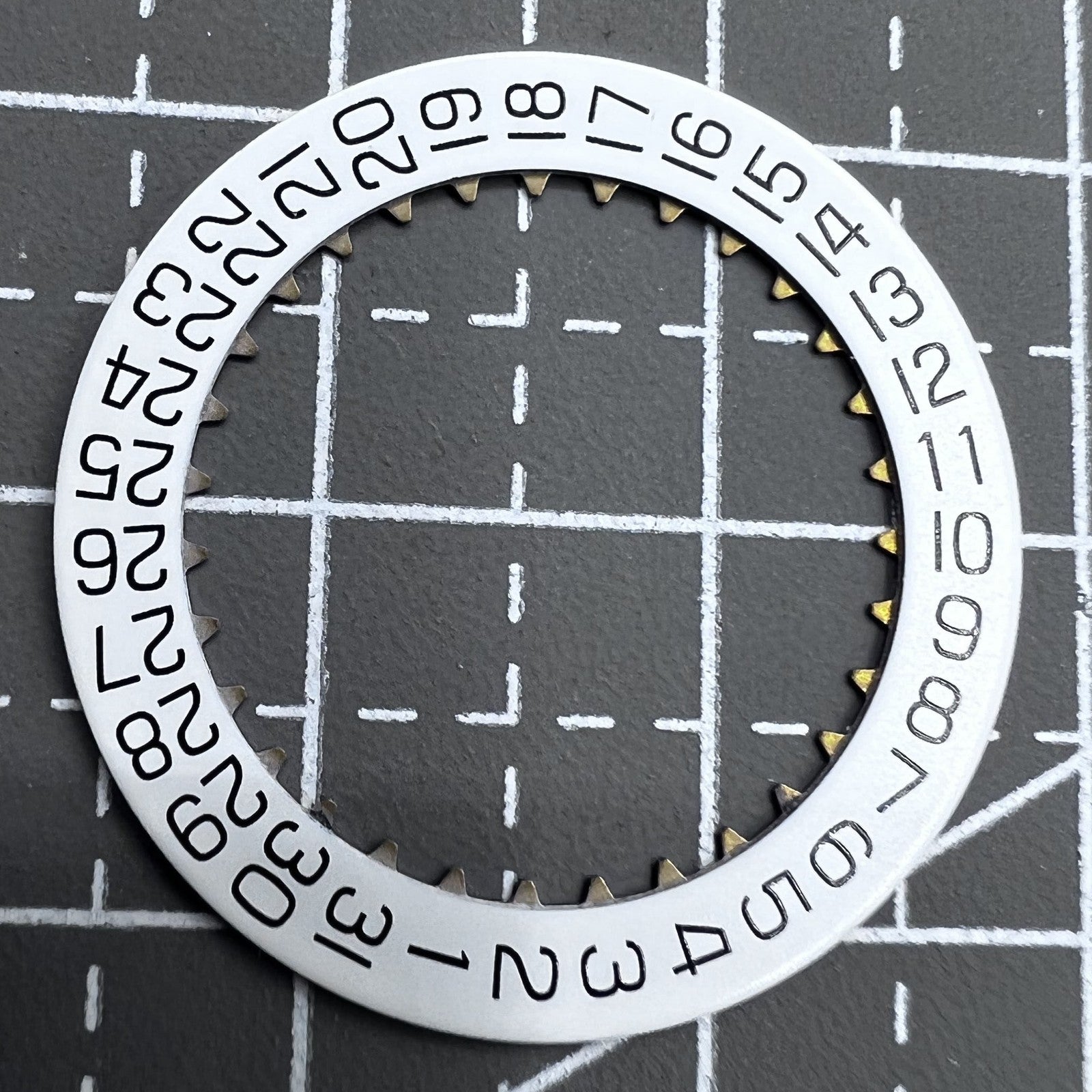 White Date Disk Wheel Date Wheel Genuine for ETA7750 Movement
