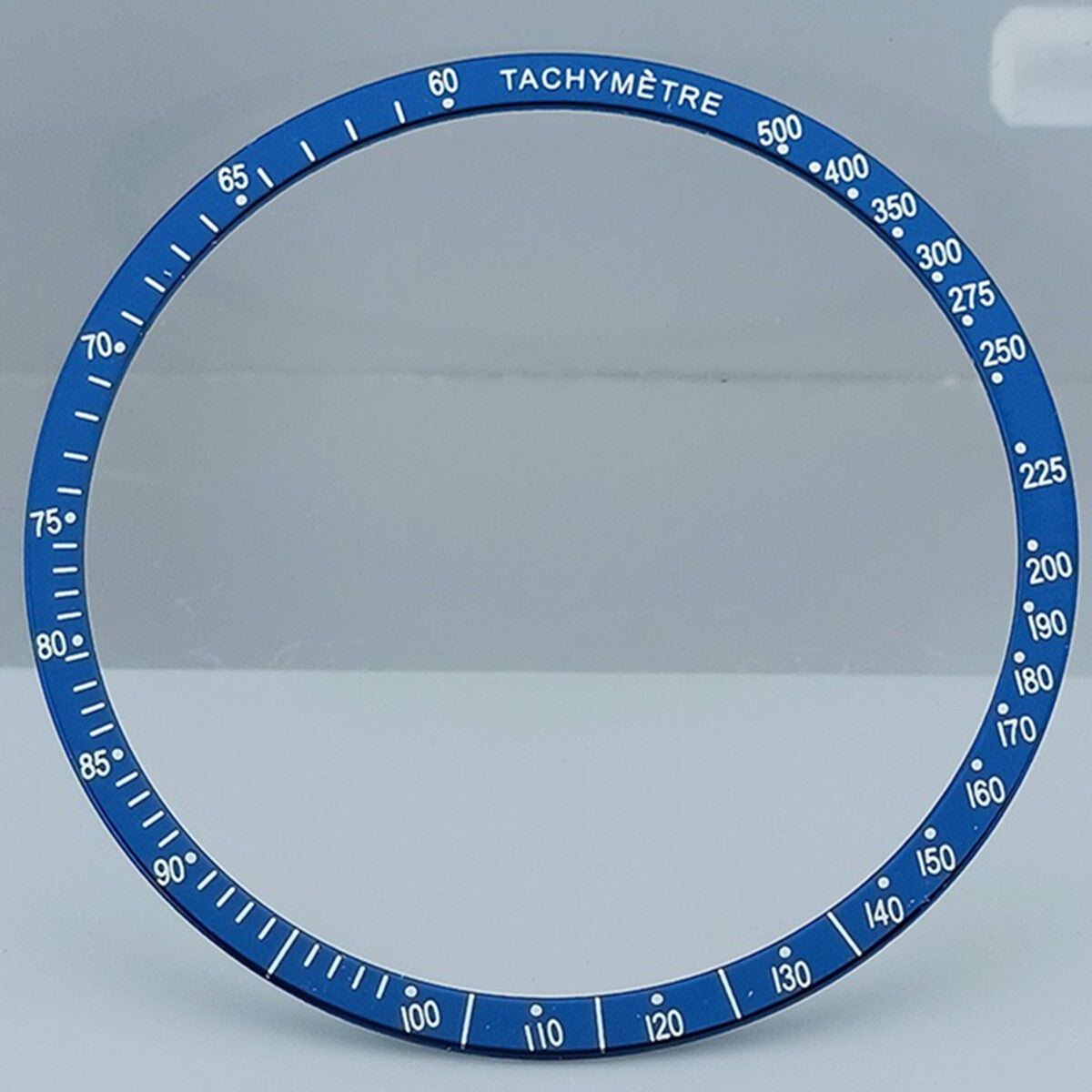 38.5mm Aluminum Alloy Blue Ring+White Font Watch Bezel for Omega Speedmaster