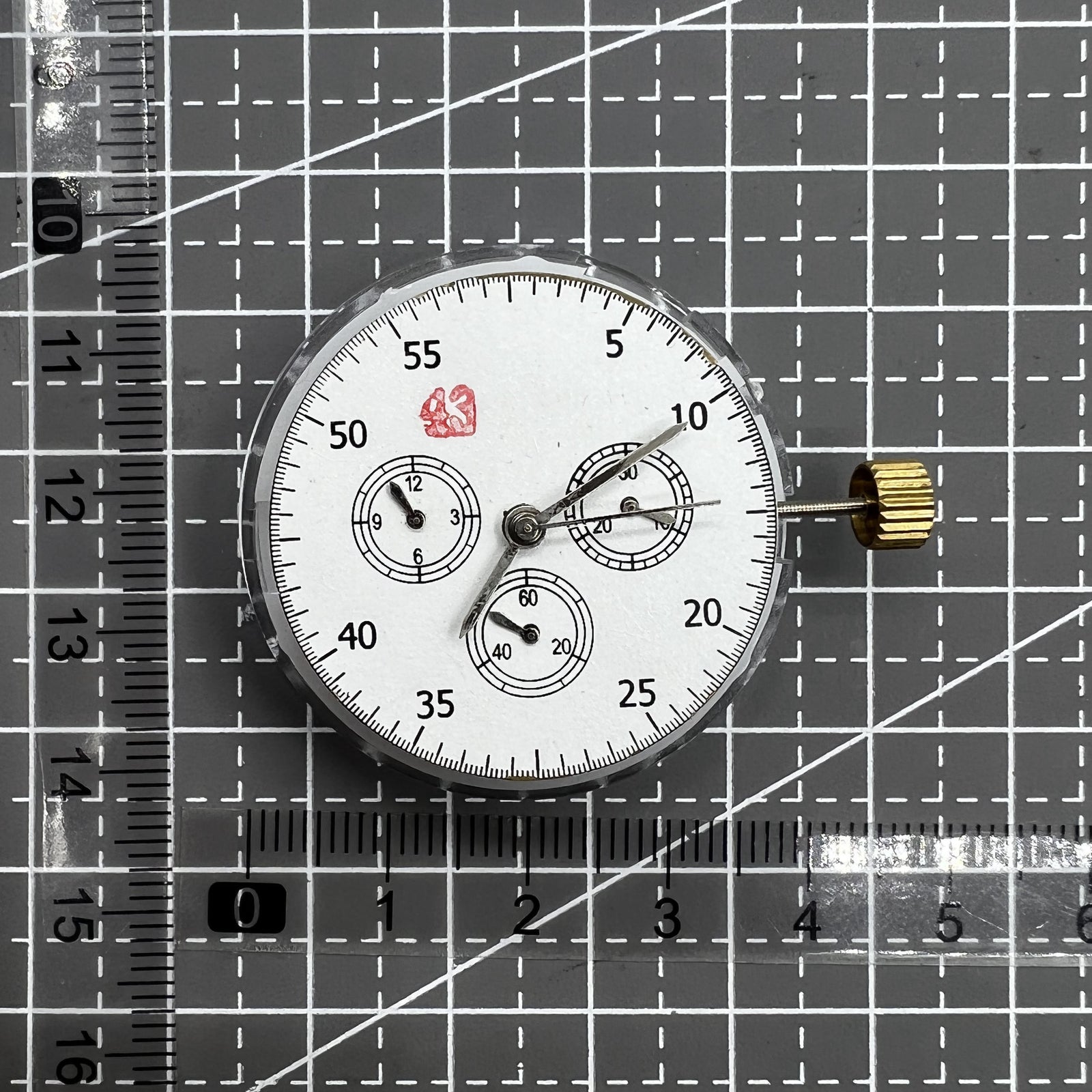 #7750 Automatic Chronograph Movement @3 @6 @9 ETA 7753 Configuration