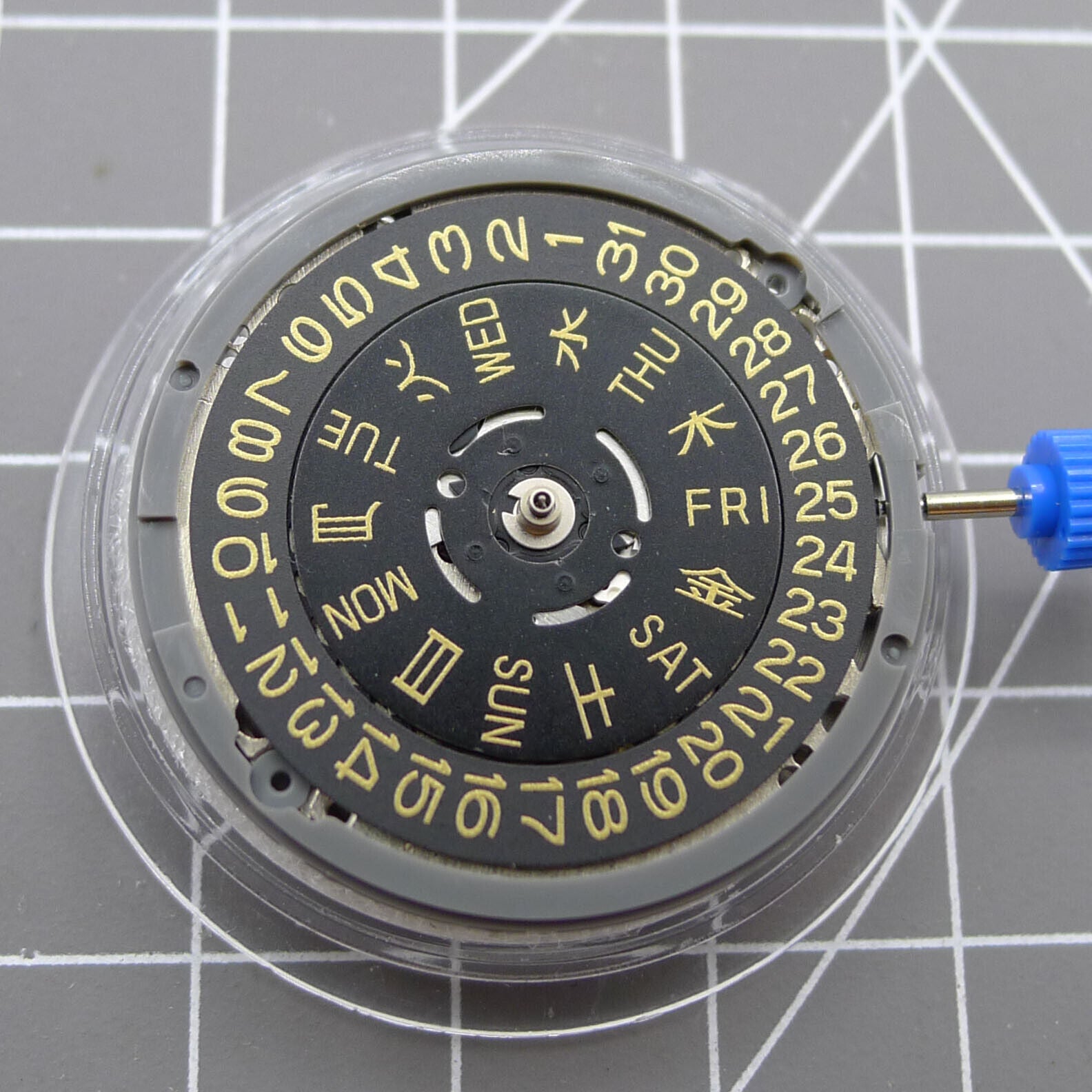Seiko NH36 Crown@3.8 Automatic Mechanical Movement Black Dial Golden Font Date@3