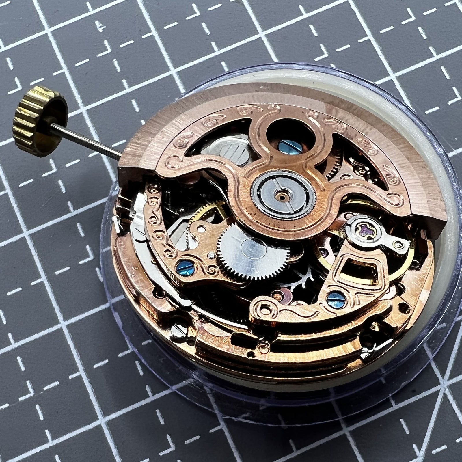 Hollow Rose Golden Mechanical Movement 4 Eye 3/6/9/12 7 Hands