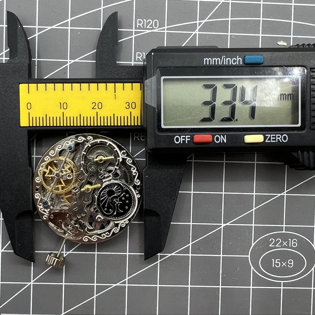 Double Mainspring Multi-function Hollow Mechanical Movement Double Time Zone