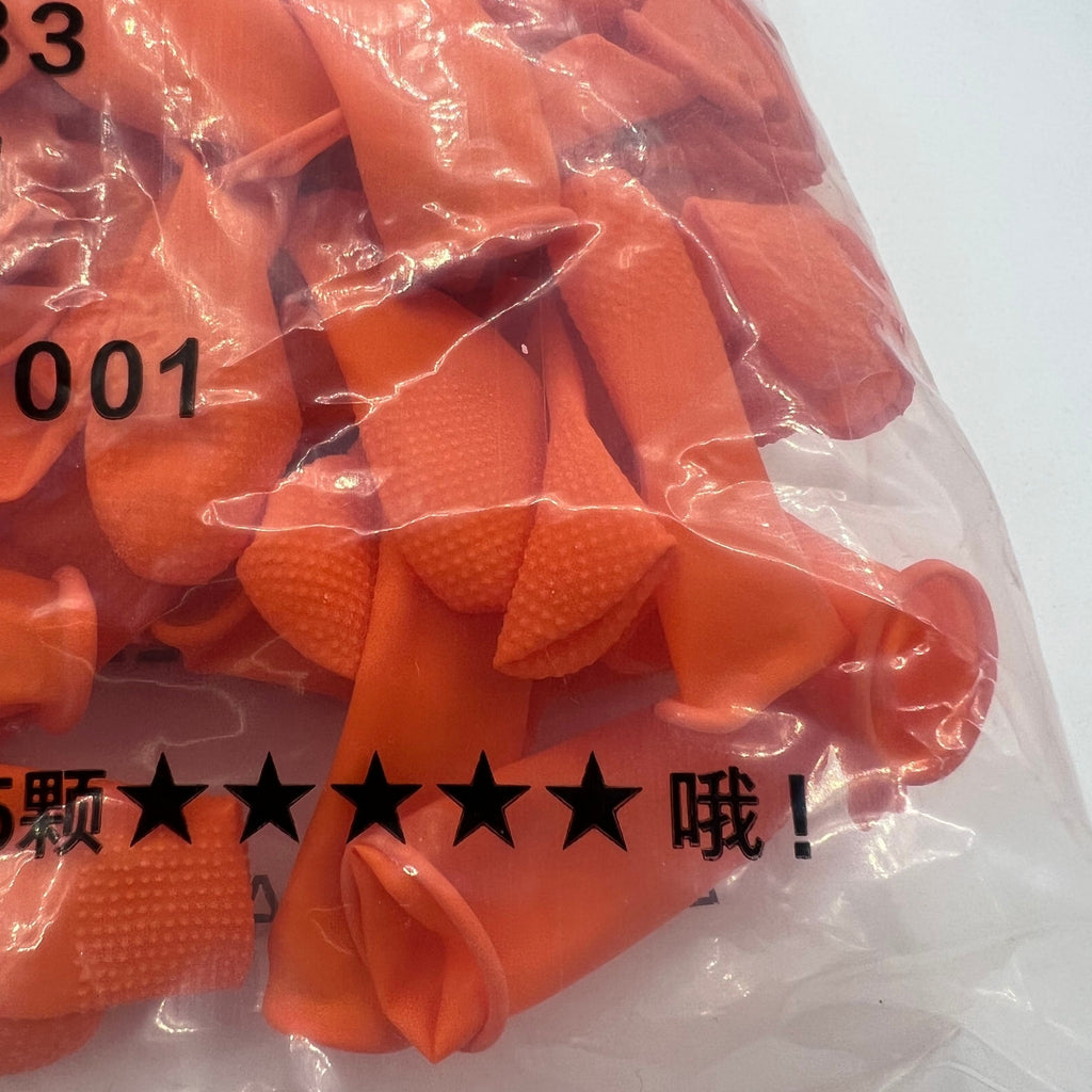100 PIECES Size M Non-Slip Natural Rubber Disposable Latex Finger Cots Sets