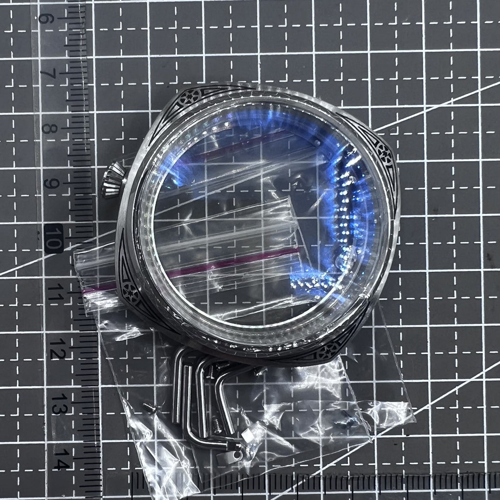 47mm 316L Watch Crystals Carved Watch Case for Seagull ST3600/ST3621/ETA6497/649