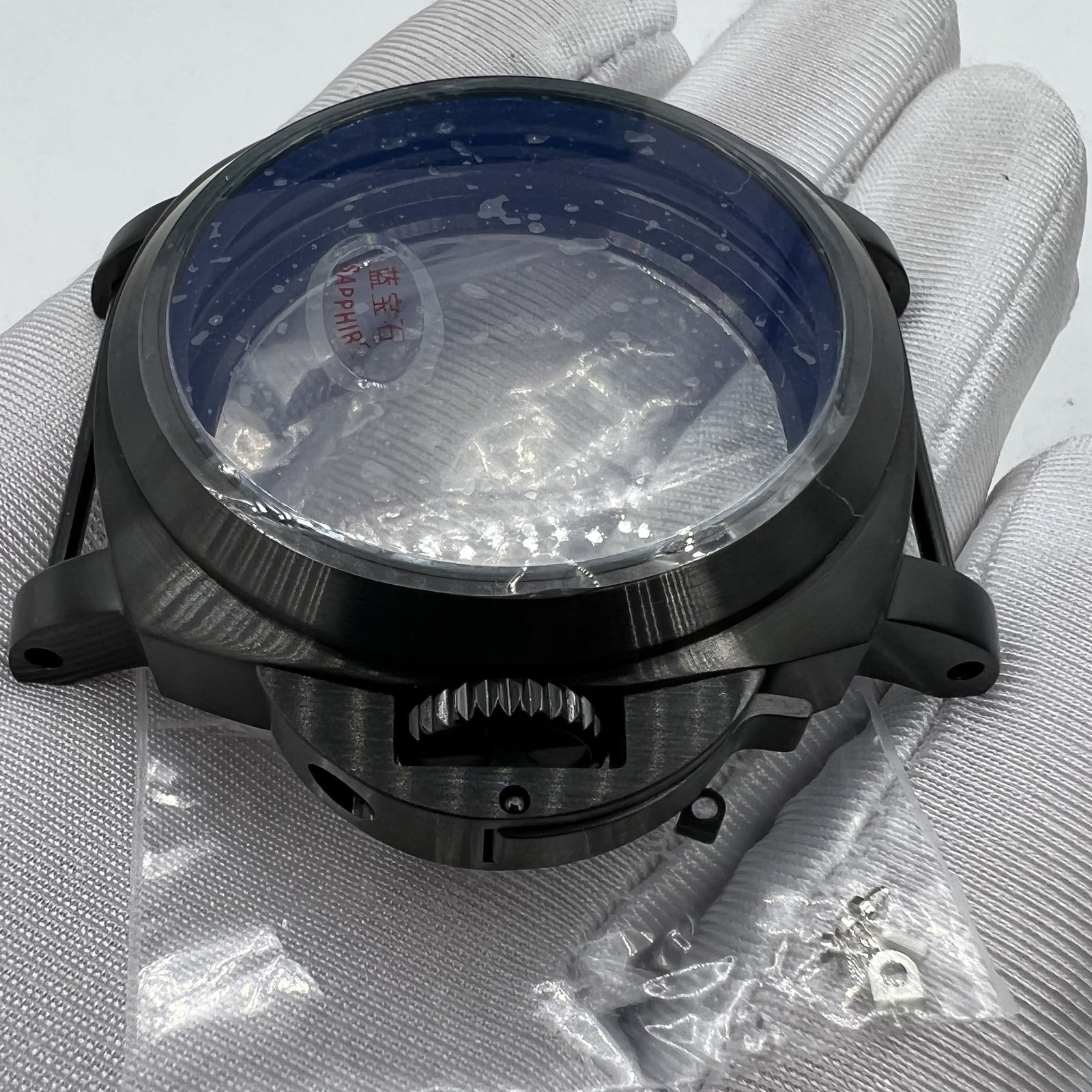 44mm 316L Black Sapphire Glass Watch Case for Seagull ST3600/ST3621/ETA6497/6498