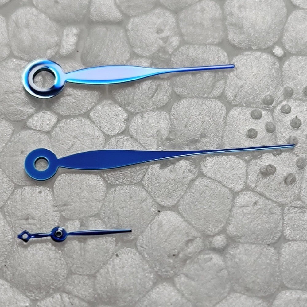 12x16x4.5mm Polished Blue Watch Hand Set for Shanghai JHB03 Movement 2 Hands