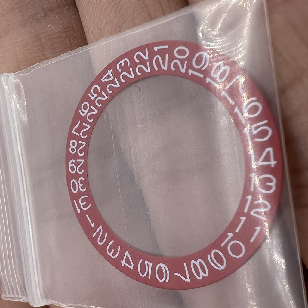 Red Background White Font Disk Date Wheel Datedisk for Miyota NH35 NH36