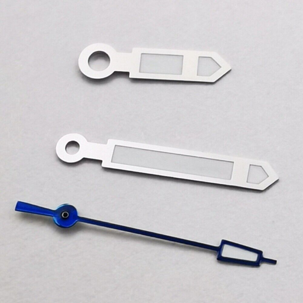 Silver Trim Blue Trim Pointed Second Hand Set Fit Seiko NH35 NH36 Movement