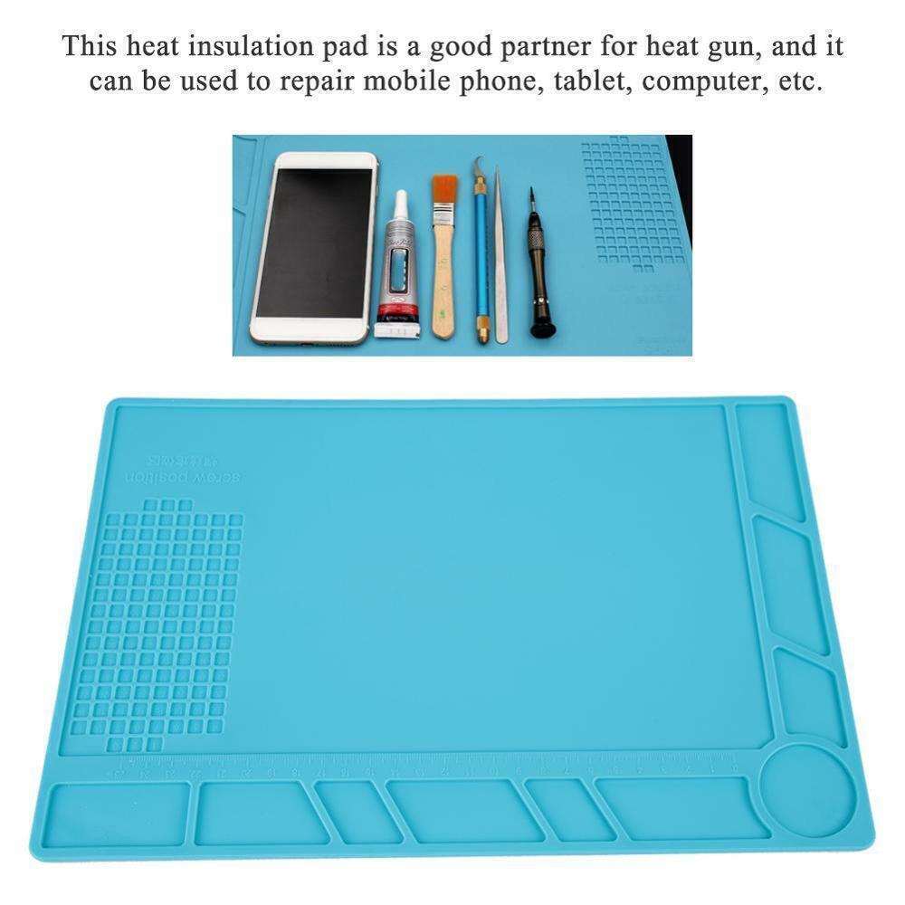 34cm x 23cm Work Pad Soldering Station Heat Resistant Pad Non-slip Silicone Mat