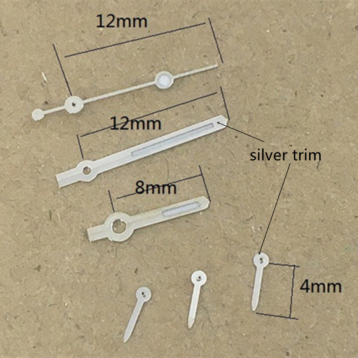2 Sets/Pack Arrow Shape Silver Trim Green Luminous Hands for VD53 VD54 VD57