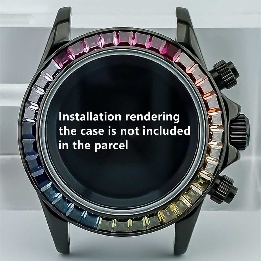 39mm Golden Trim Imitation Diamond Gemstone Watch Bezel for VK63 Movement