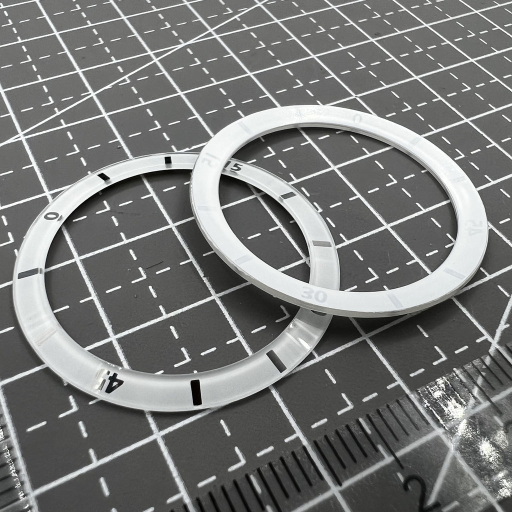 2 PIECES White 31mm Numberal Ceramic Watch Bezel Insert for Men Women Watch