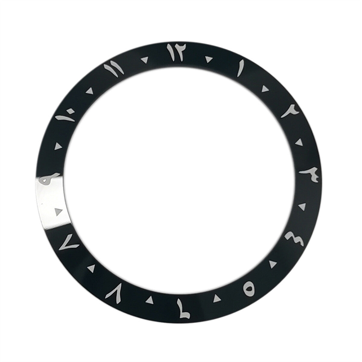 38mm Black Arabic Numerals 1-12 Ceramic Inclined Watch Bezel for 40mm SUB Watch