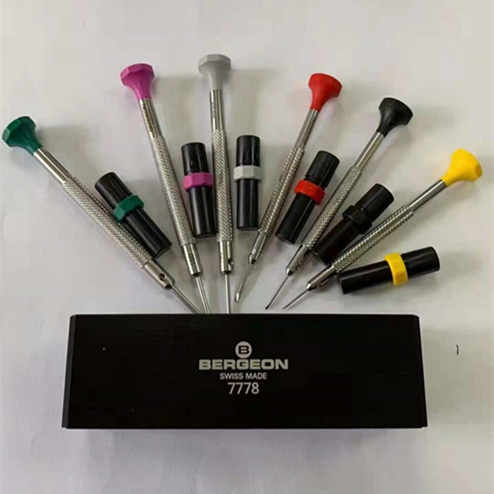 Bergeon 7778 6 Piece Screwdriver Set with Spare Blades and Screwdriver Stand