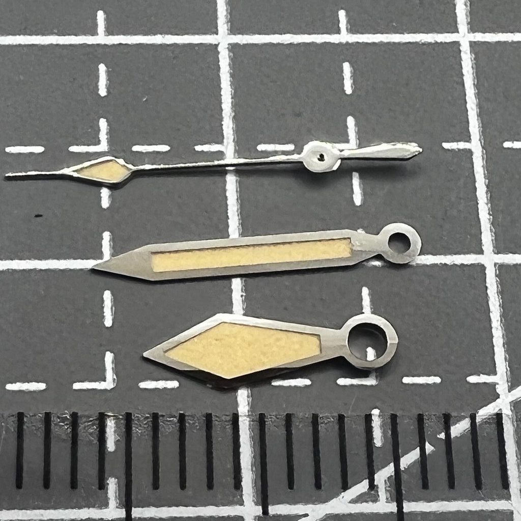 Vintage Diamond Shape Orange Green Lume Silver Trim Hands Set for SK NH35/NH36