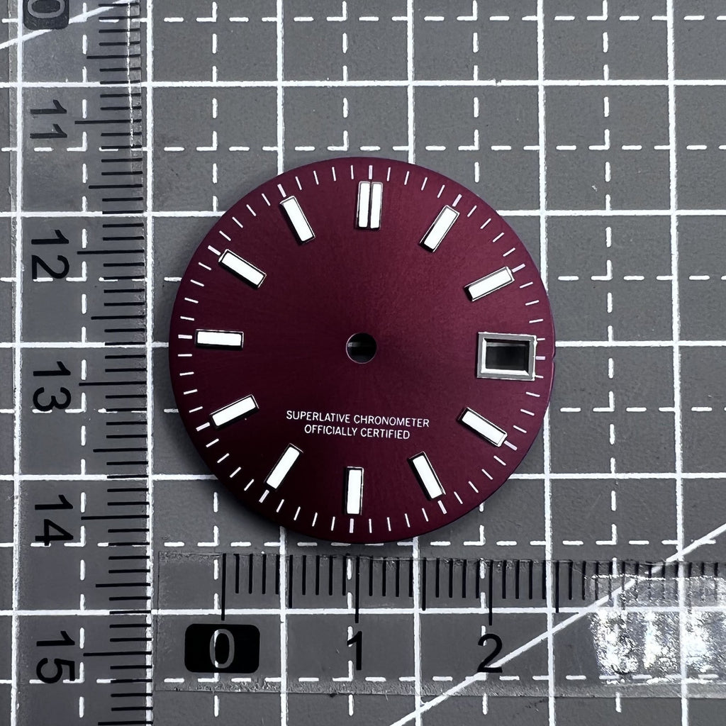 Metal Polished Red Green Luminous Watch Dial for Movement NH35