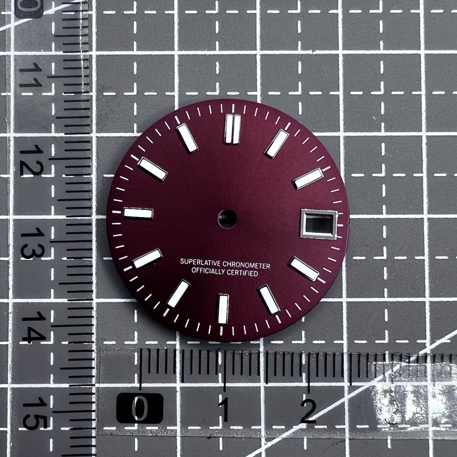 Metal Polished Red Green Luminous Watch Dial for Movement NH35