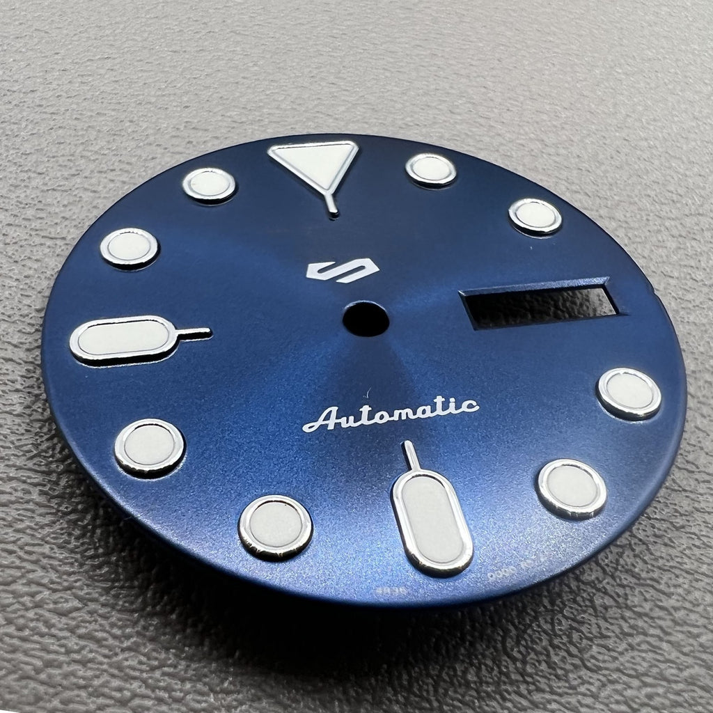Green Lume Datejust Watch Dial with Blue and Silver Trim for NH35 NH36 Movement