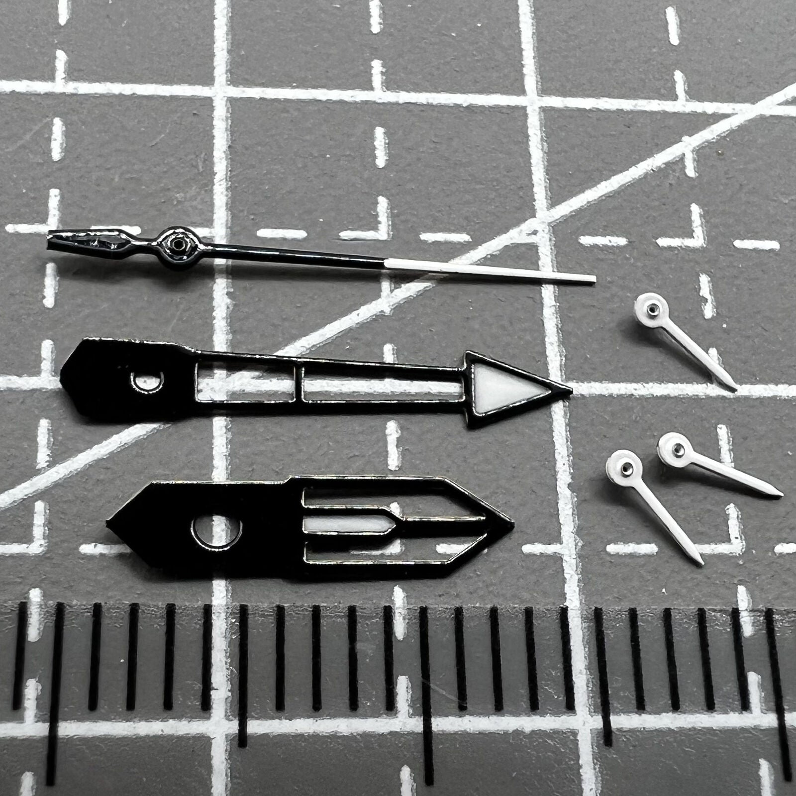 13mm Green Lume White+Black Trim Watch Hands Set for PE90 Movement