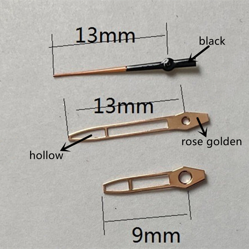 Watch Hands 13mm Rose Golden Trim Hollow for Miyota 2315 2035 2036 2115 2305