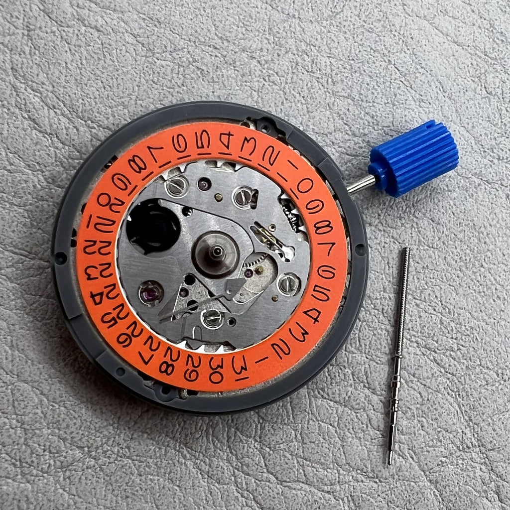 Seiko NH35 Automatic Mechanical Movement Vintage Orange Date Wheel 24 Jewels