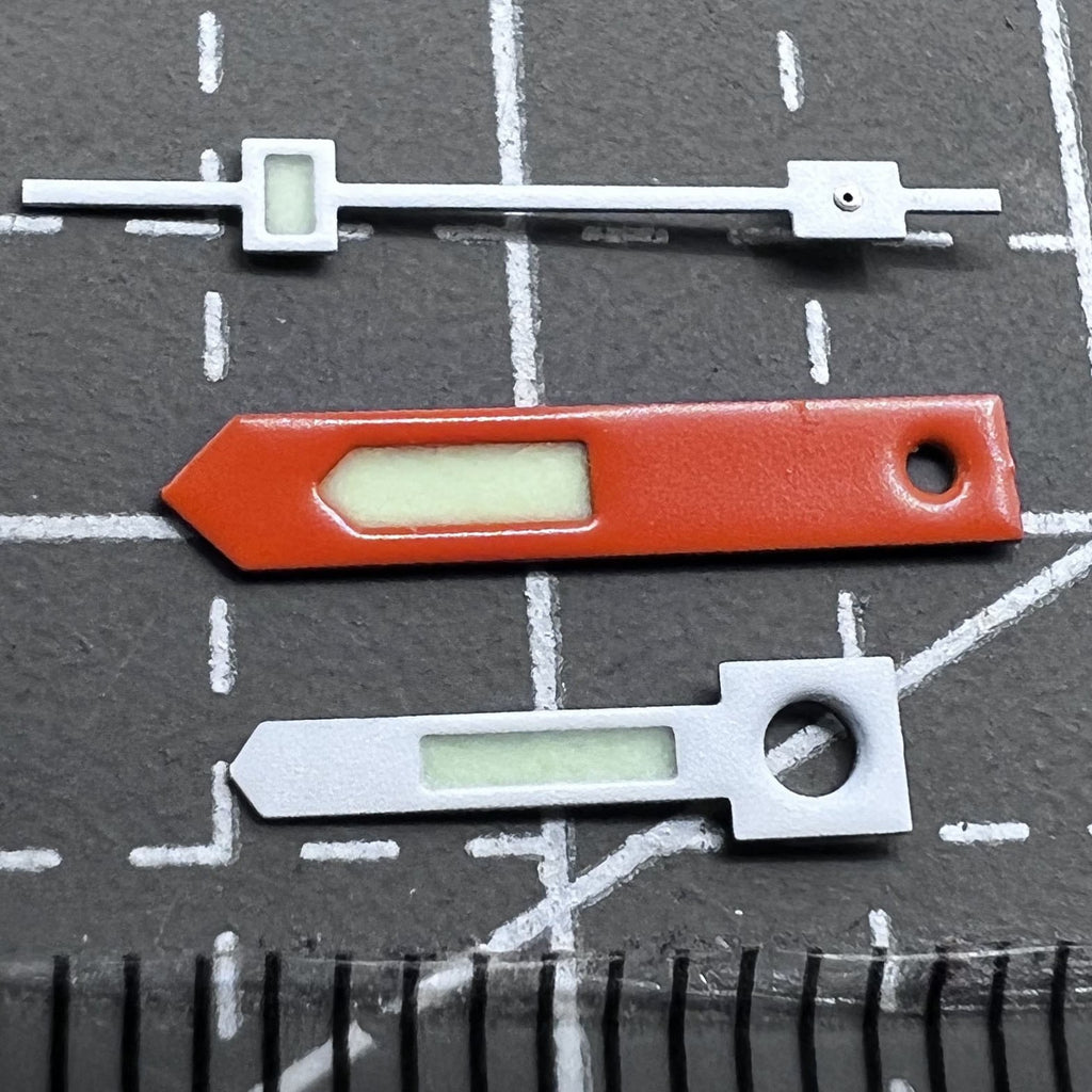 Orange+White Trim C3 Green Lume Vintage Watch Hands Set for NH34 NH35 NH36 NH38