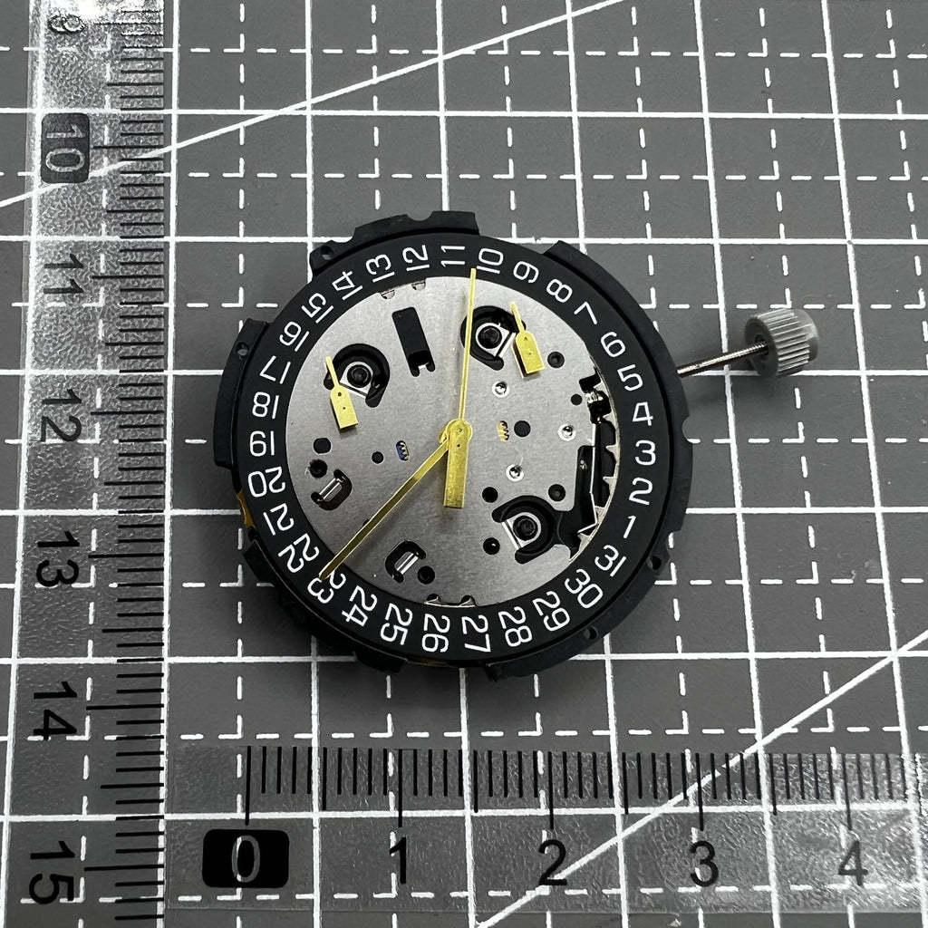 ETA G10.212 Watch Quartz Movement Black Disk 3 Hands Date At 3