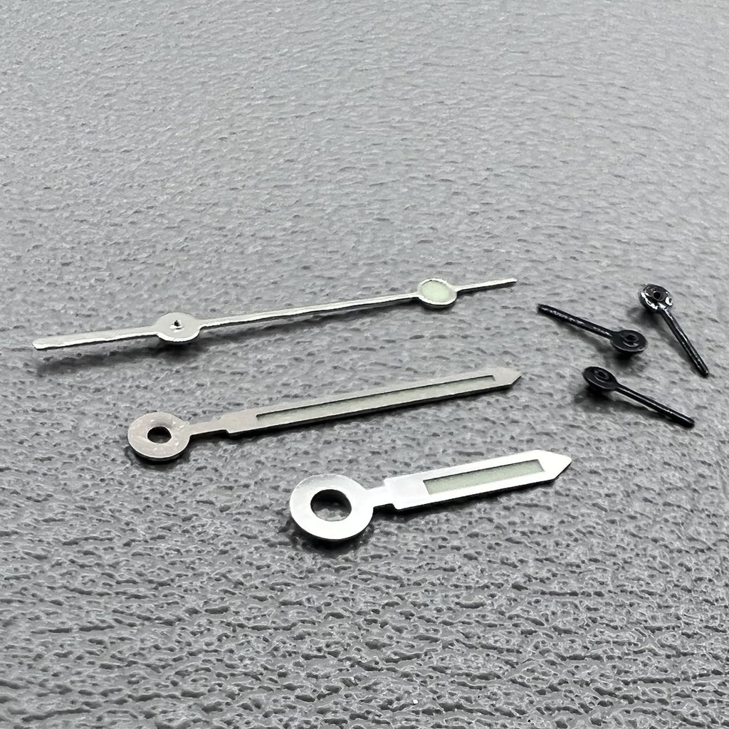 2 Sets/Pack Silver Trim Green Lume Watch Hands for Miyota OS10 0S10 Movement