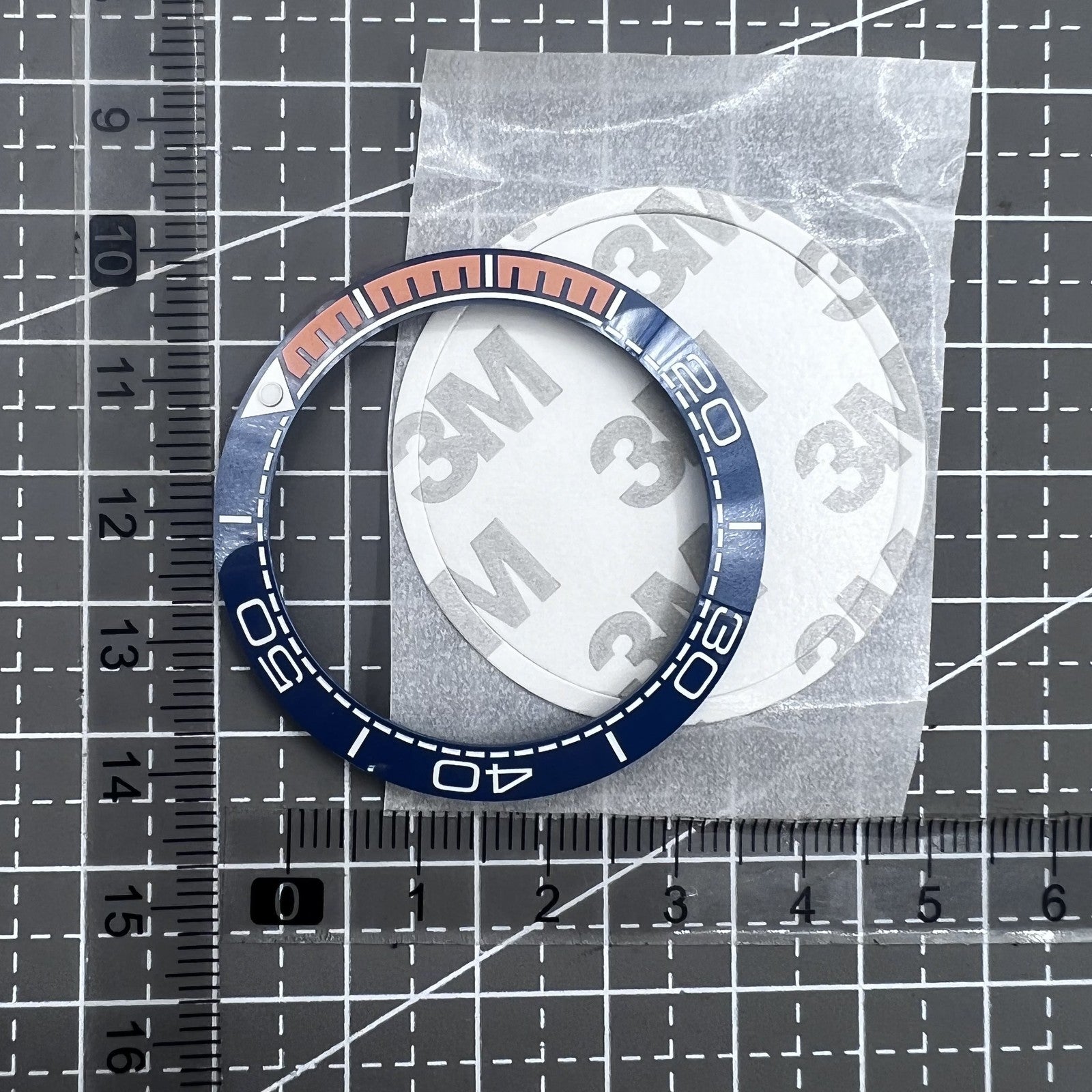 41.5mm/32.5mm Ceramic Watch Bezel Insert Dark Blue Bezel Orange Font Watch Parts