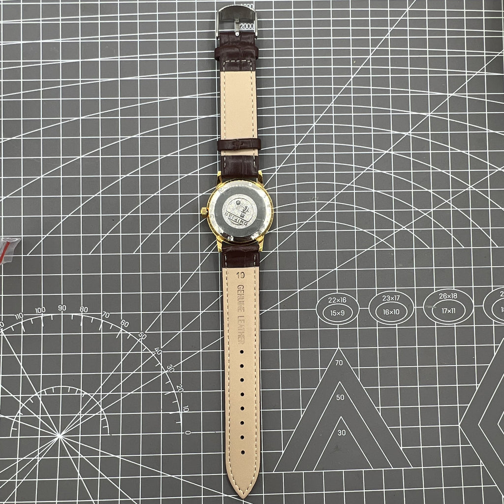 Beijing Double Rhomb Manual Mechanical Watch Golden Case Silver Nail