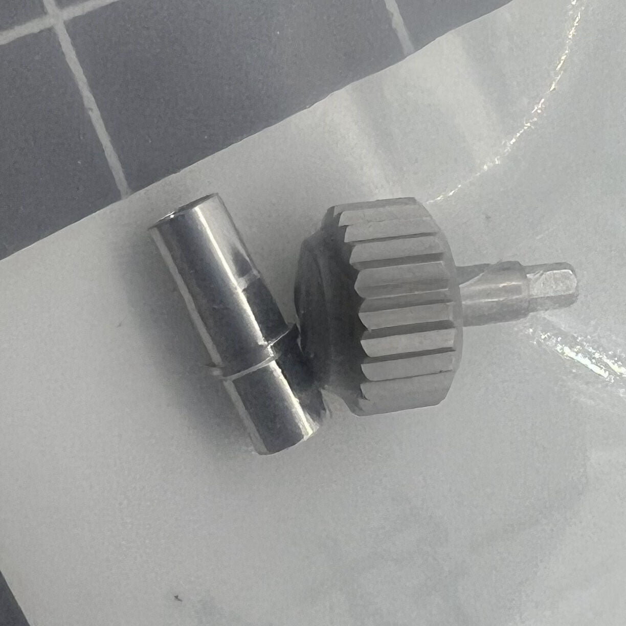 Titanium Grey Watch Crown No Screwed Fit for Seamaster 300 Watch Cases 231.20