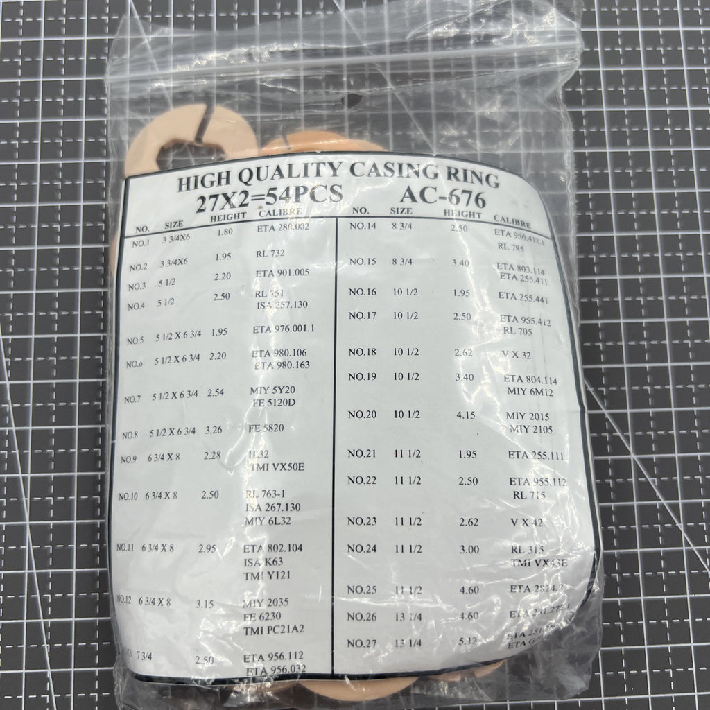 Set of 54 PIECES 27 Ligne Sizes Movement Case Spacer Casing Ring Holder #AC-676