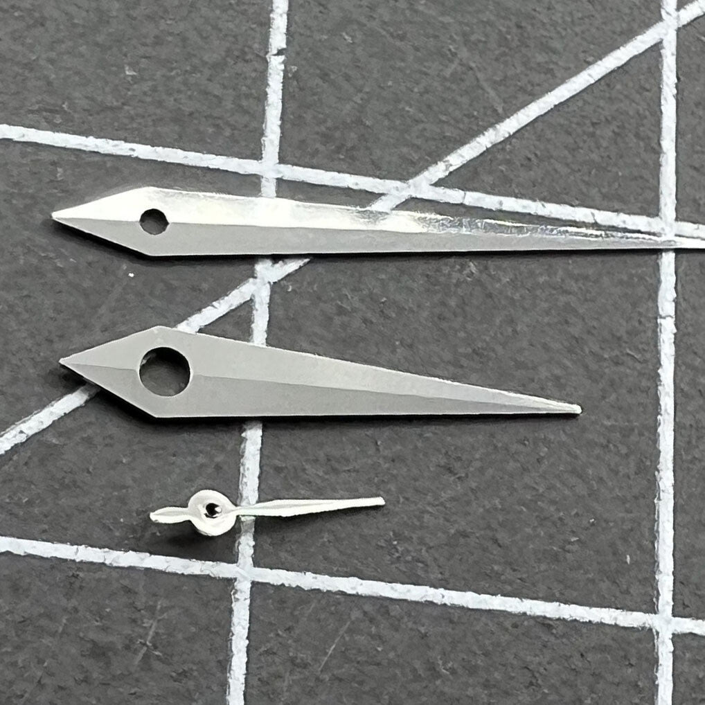 2 Sets/Pack Polished Silver Arrow Shape Hands Set for Miyota 1L45 Quartz