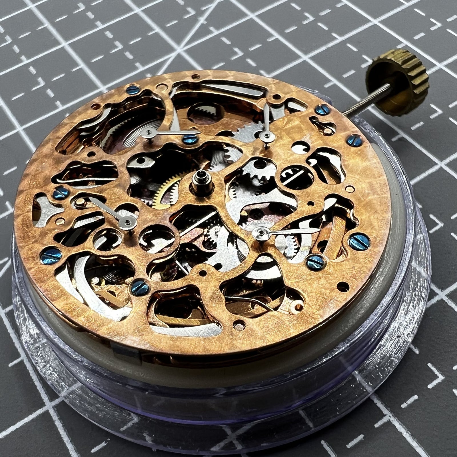 Hollow Rose Golden Mechanical Movement 4 Eye 3/6/9/12 7 Hands