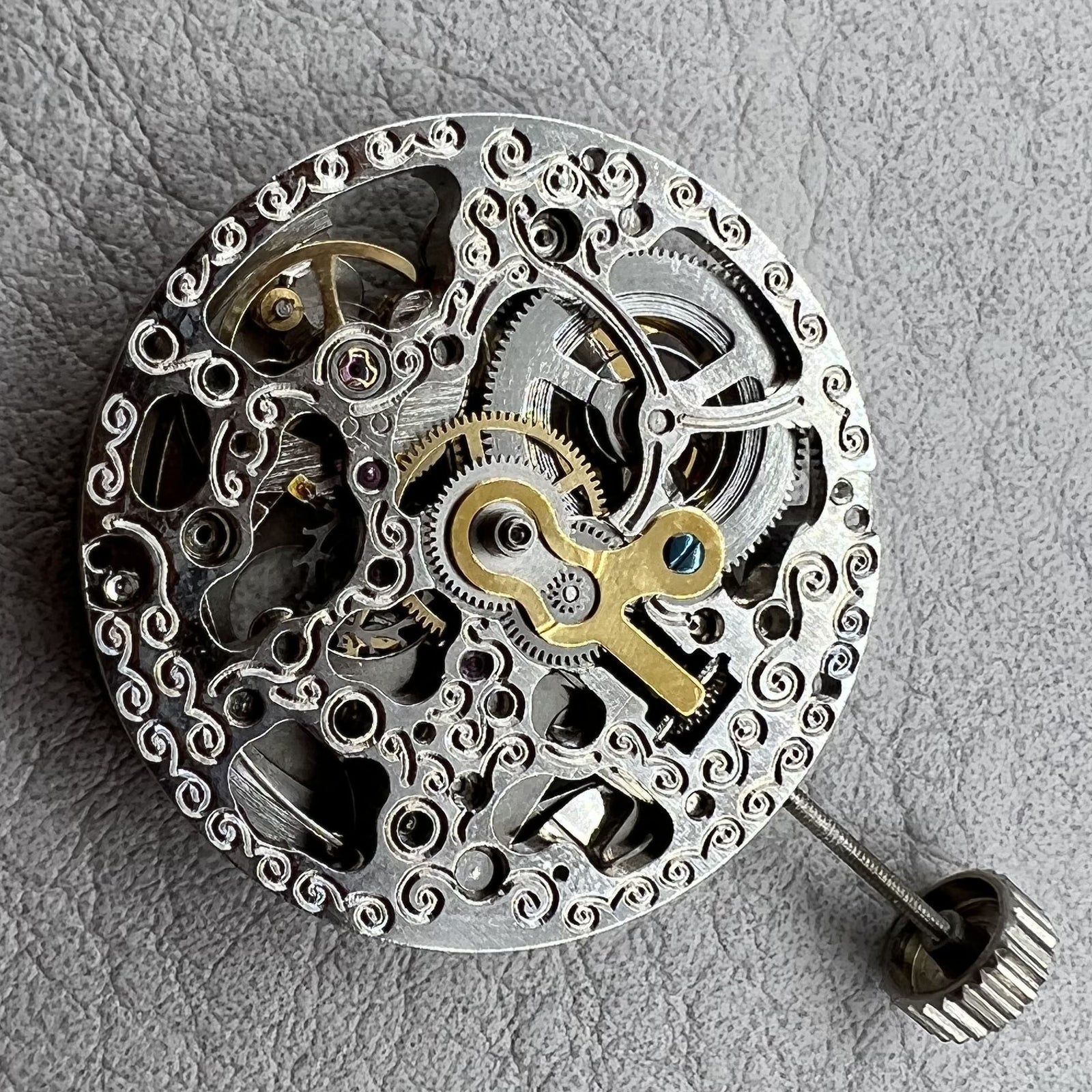 Hangzhou 2189 Hollow Automatic Mechanical Movement Silver Rotor 3 Hands